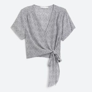 Ranya faux wrap cropped blouse.